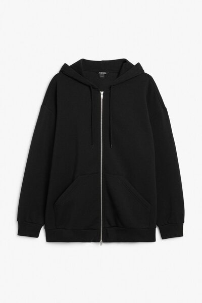 Veste à capuche noire unisexe
