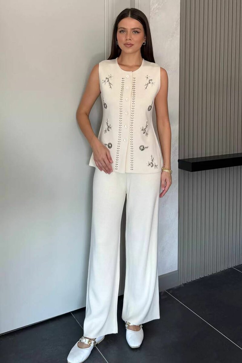 Ensemble élégant en tricot blanc