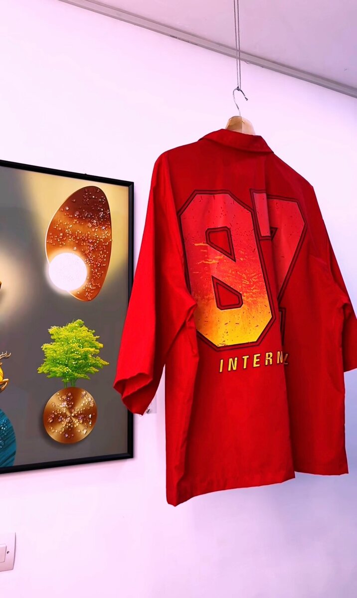 Chemise rouge vintage homme