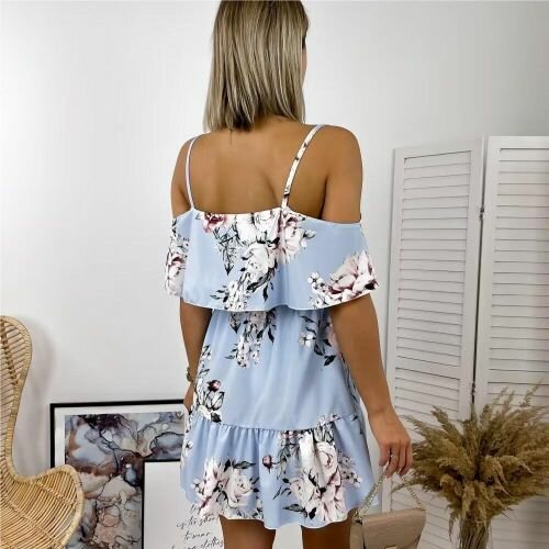 Fashion Ladies Style Elegant Clothes Straight Floral Print V