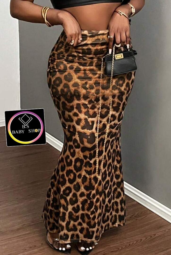 Jupe longue léopard élégante