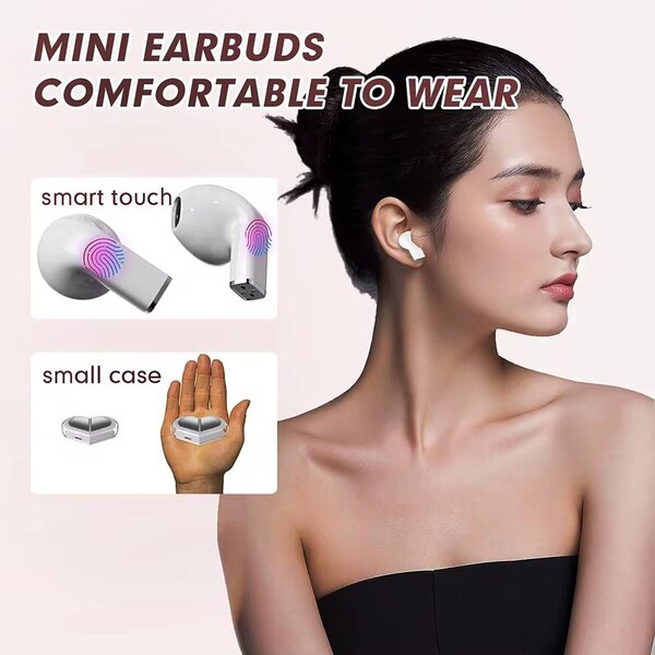 Écouteurs sans fil en cœur