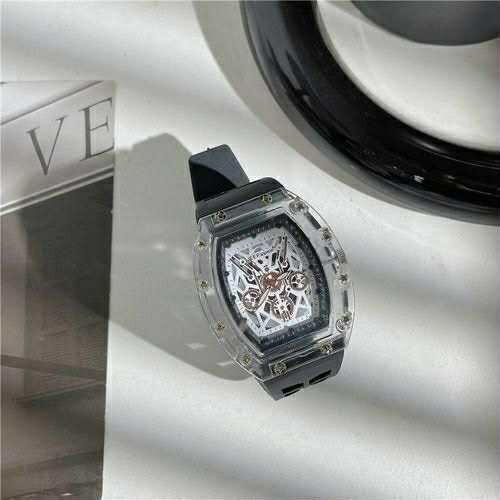 Montre mécanique transparente homme