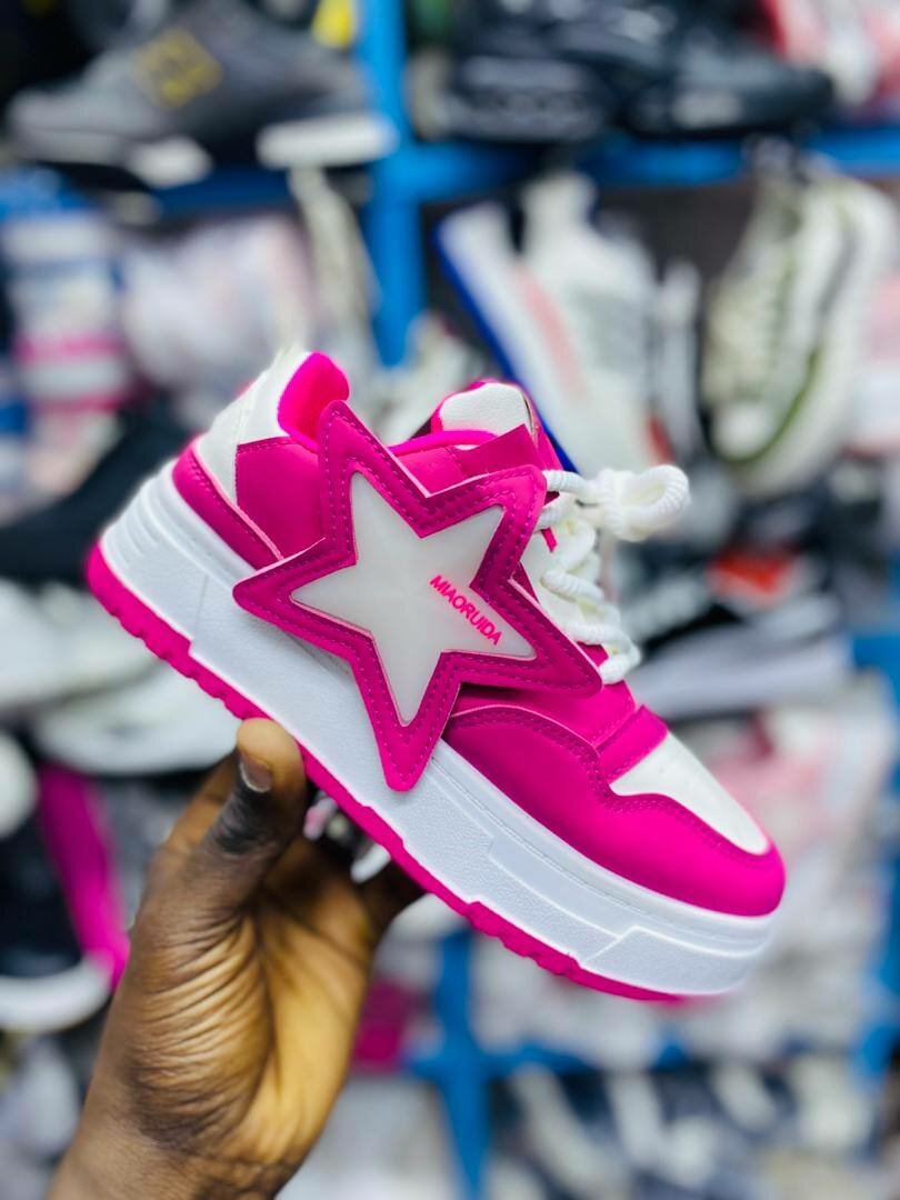 Baskets femme étoiles rose vif