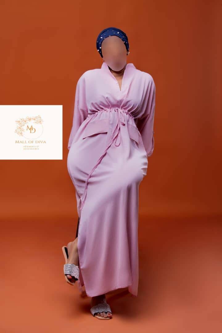 Robe Kaftan Rose Élégante