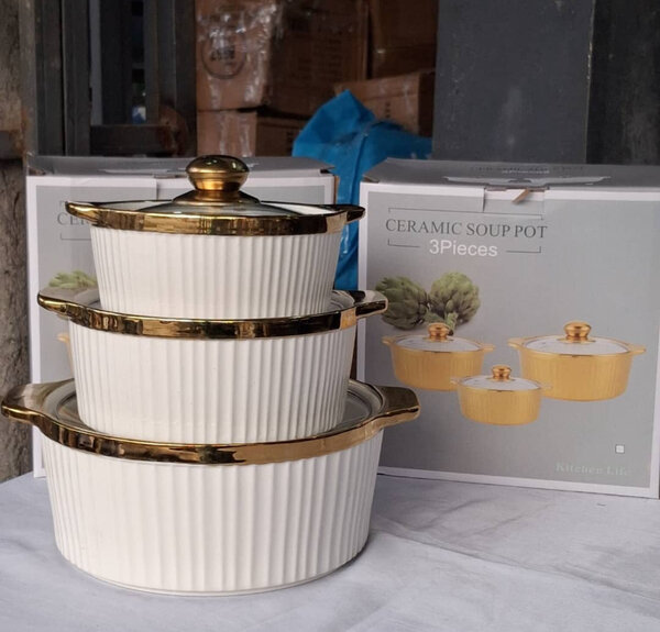 Set de casseroles en céramique 3 pièces