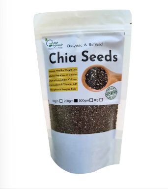 Chia Seeds 200 Grams -Imported Clean Organic for Weight Loose , Full Of Omega, Calcium , Fiber, Vitamins یہ تخم بالنگاہ نہیں ہے