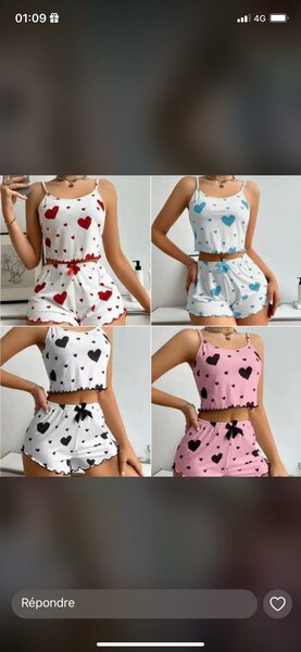 Pyjama Femme Imprimé Cœur