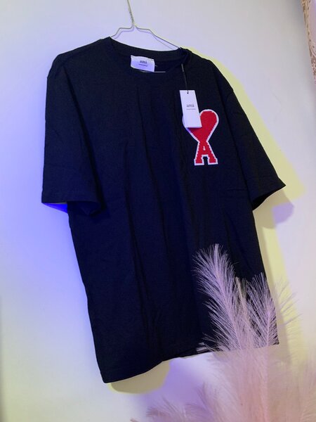 T-shirt en coton noir unisexe