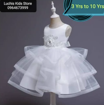 Girls' White Ball Gown