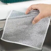 6 Pieces Double Layer Scrubber, Anti-Scratch Scrubbing Pad for Cleaning Dishes & Sinks, Pots & Pans, Replace Kitchen Sponges, Reusable Multipurpose Steel Dishwashing wire cloth(Pack of 4).