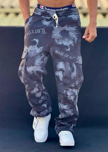 Pantalon cargo imprimé streetwear