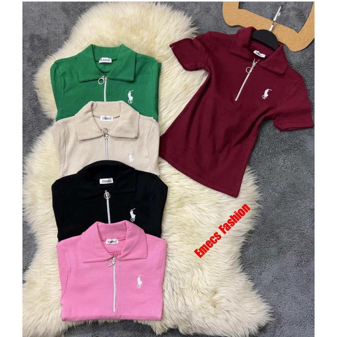 Polo zippé classique pour femme