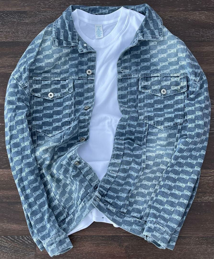 Veste en jean imprimée