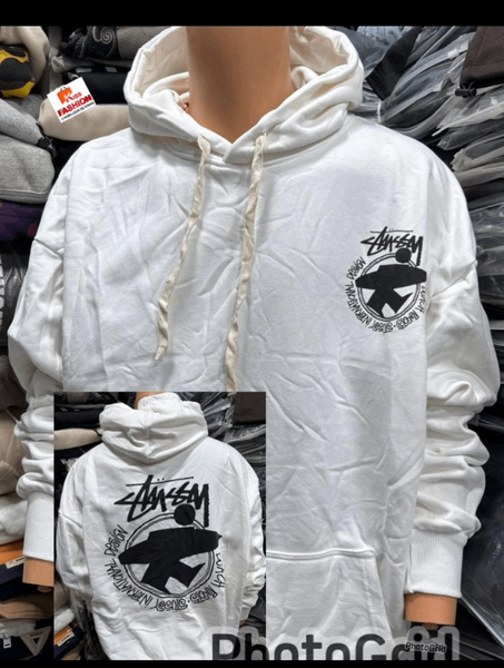 Hoodie blanc logo moderne