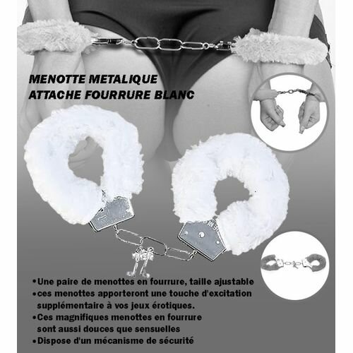 SEXTOYS Menotte Metalique Attache Fourrure Blanc