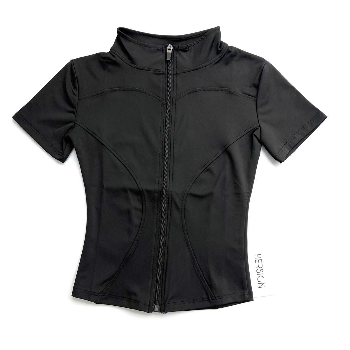 Veste de sport noire zippée