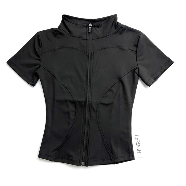 Veste de sport noire zippée