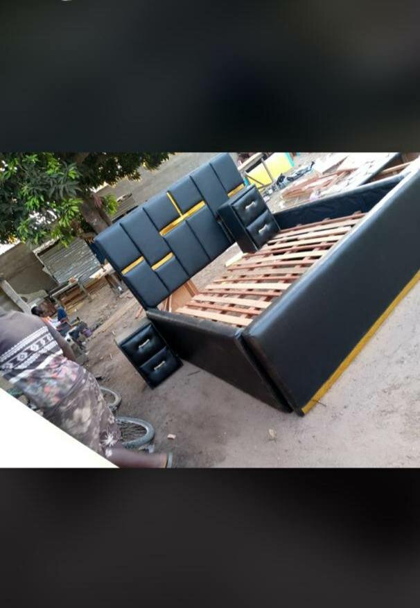 Stylish and high-quality double bed with headboard