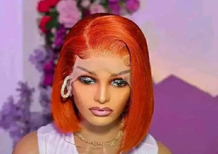 Perruque Bob en Dentelle Orange