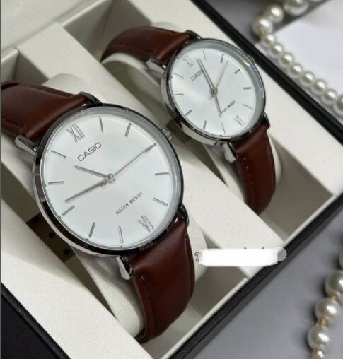 парные часы Casio из нержавеющей стали