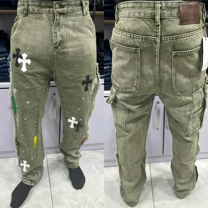 Jeans cargo homme graffiti