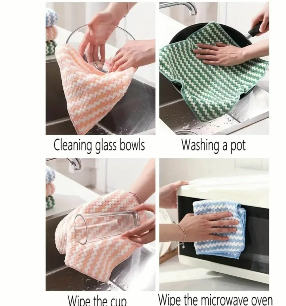 5 PCS Chiffon De Nettoyage Ménager Anti adhésif À L'huile