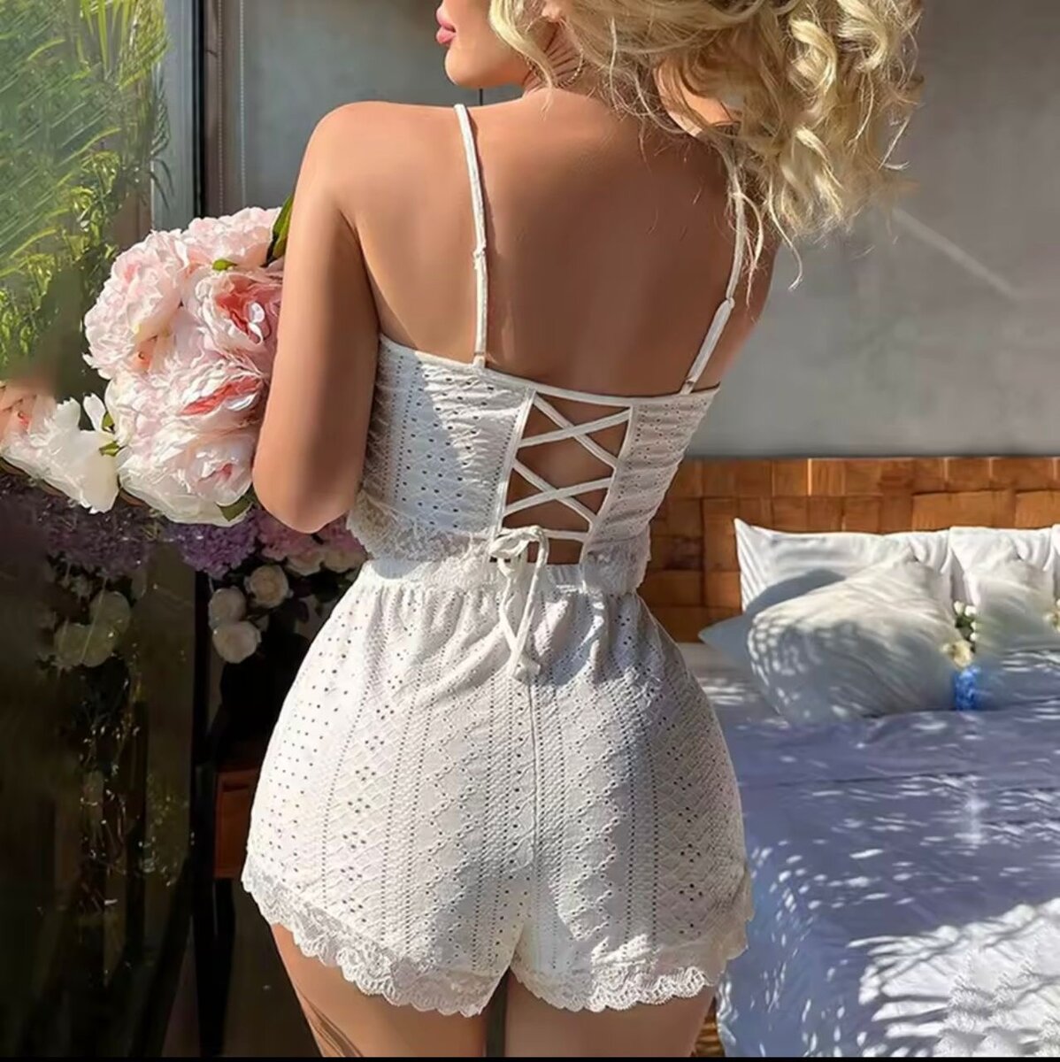 Ensemble de pyjama dentelle chic