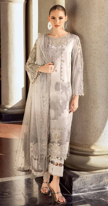 Festive Edition - Unstitched Embroidered Lawn with Handwork & Embroidered Dupatta