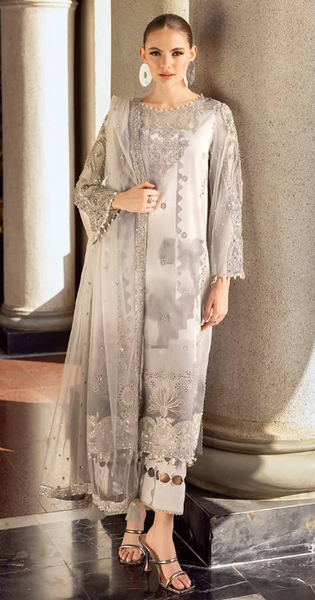 Festive Edition - Unstitched Embroidered Lawn with Handwork & Embroidered Dupatta