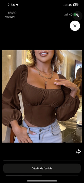 Top asymétrique à manches longues