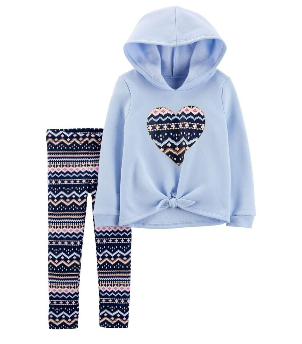 Carters Toddler Girls Cotton Blue Multicolored Hearts Print