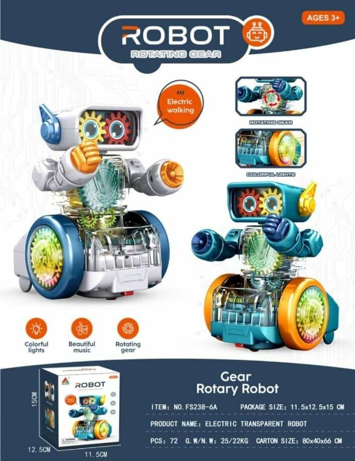 Jouet robot VikriDA/Engrenage transparent électrique