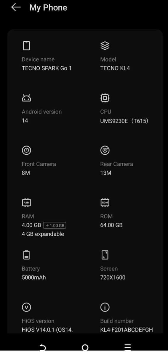 TECNO SPARK GO 1