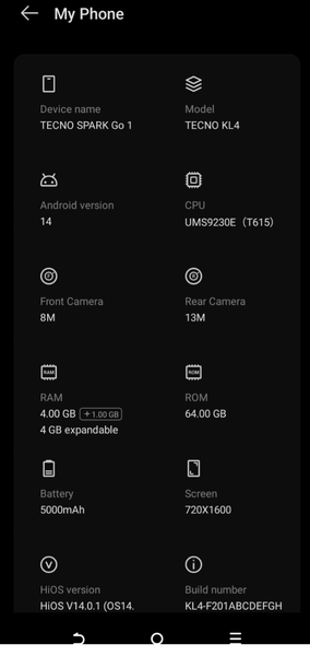 TECNO SPARK GO 1