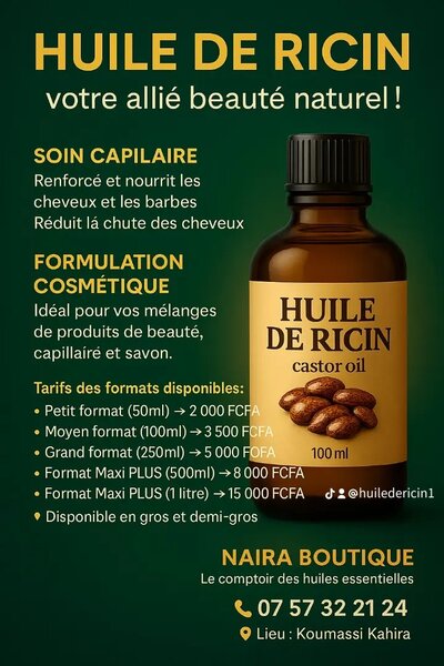 Huile de ricin a froid