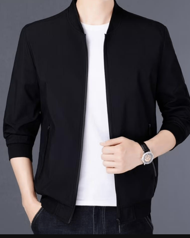 Men's printed Flecces Jacket/1pc !black Collared Style