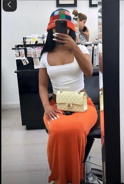 Robe longue orange chic