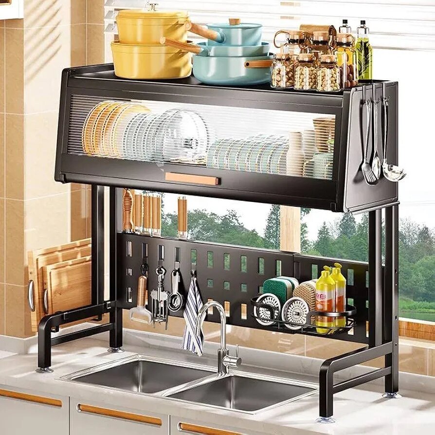 Over The Sink Dish Drying Rack, Kitchen Rack Storage Shelf