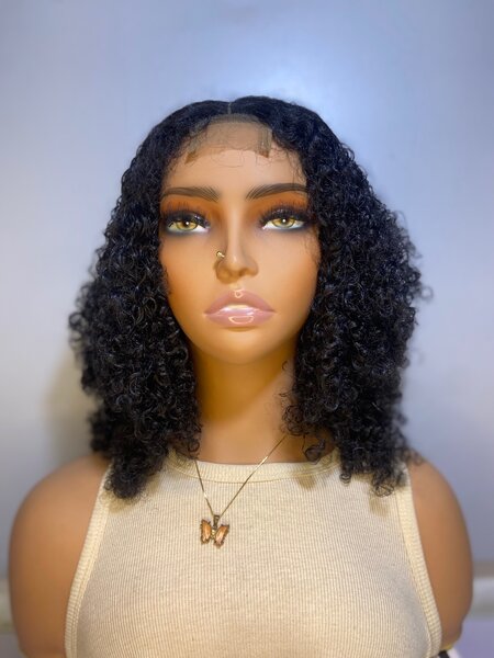 Wet curls human blend wig