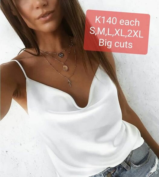 Silk top, white