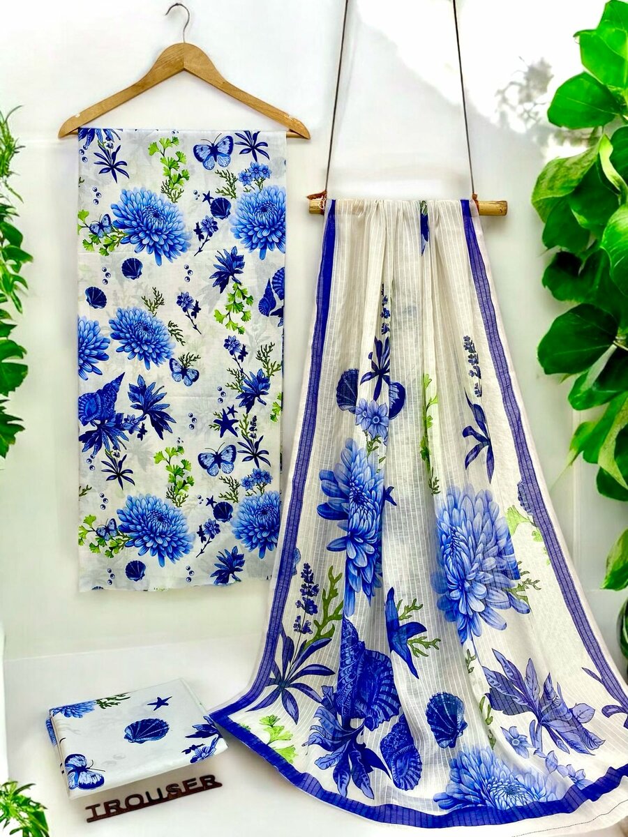 Printed lawn suit