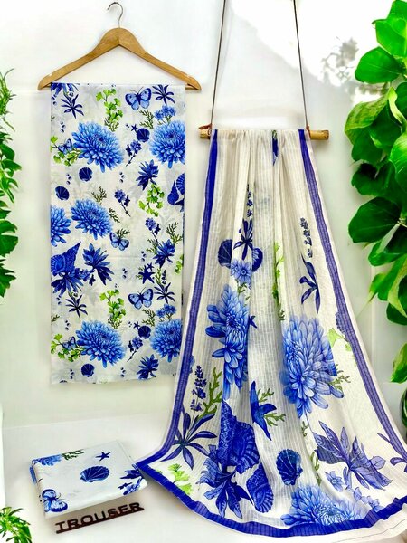 Printed lawn suit