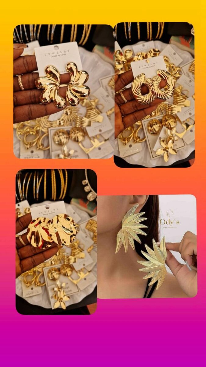 Boucles d'oreilles dorées tendance