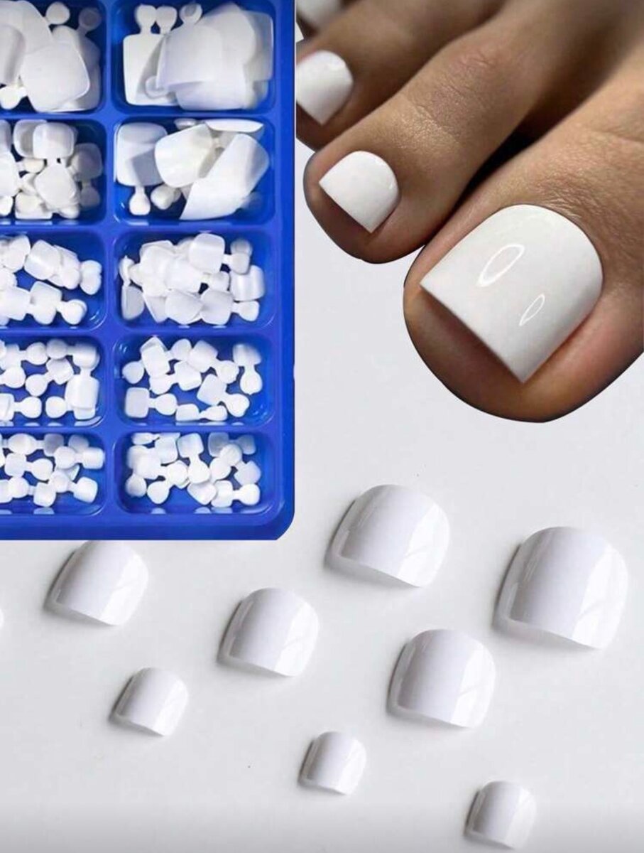 Faux ongles blancs pour pieds