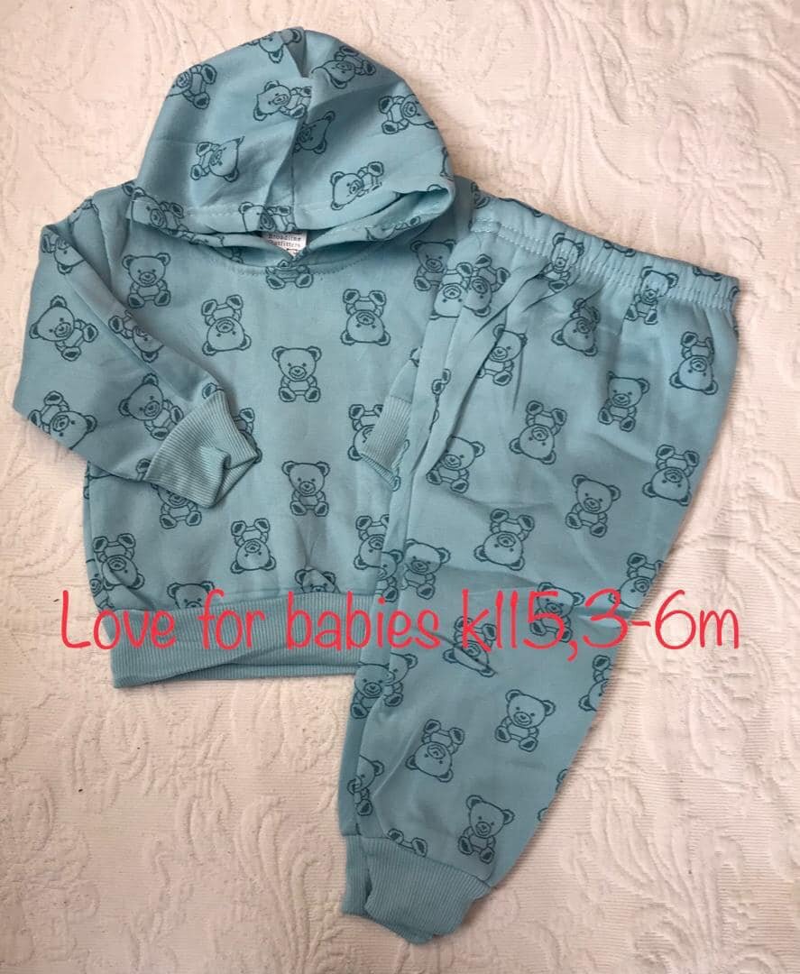 Sports suit blue with print, 3-6m