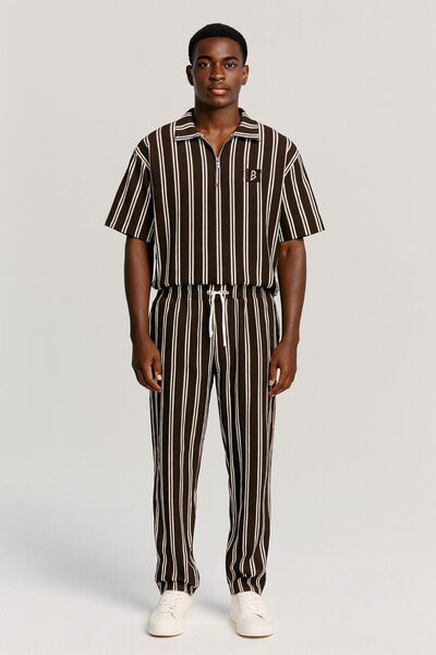 Combinaison rayée en coton