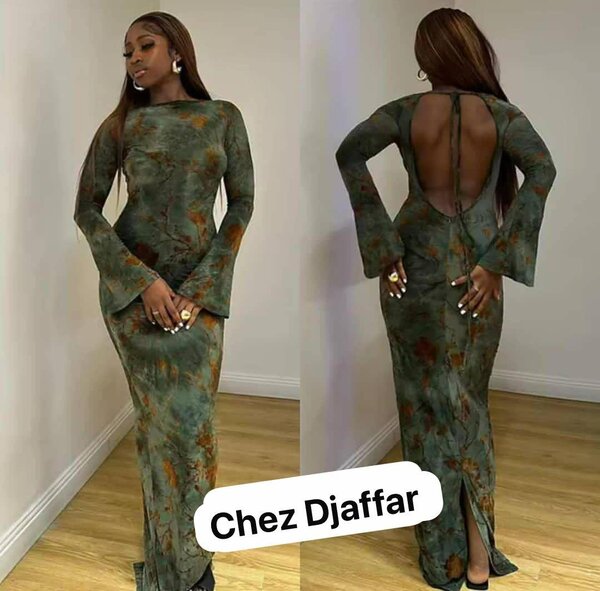 Robe longue élégante à dos nu