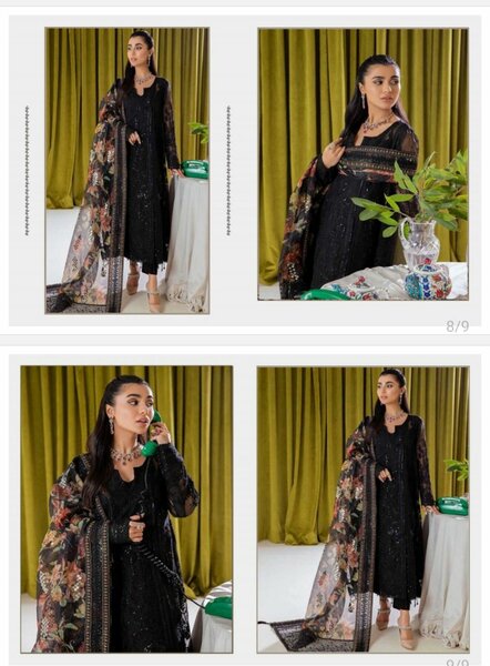 Ladies luxury organza 3 pieces