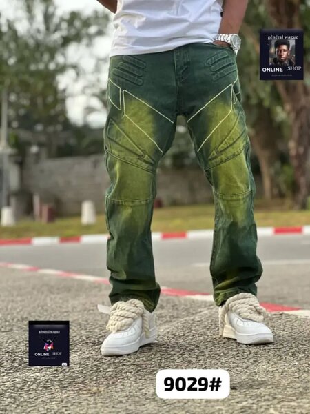 Jean vert décontracté homme